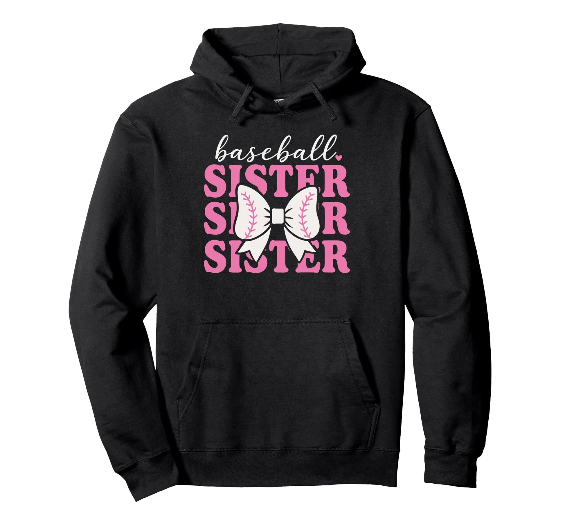 Baseball Sister Coquette Bow Biggest Fan Hoodie - Streetwear Style Unisex - T-Shirt, Sweatshirt, Hoodie