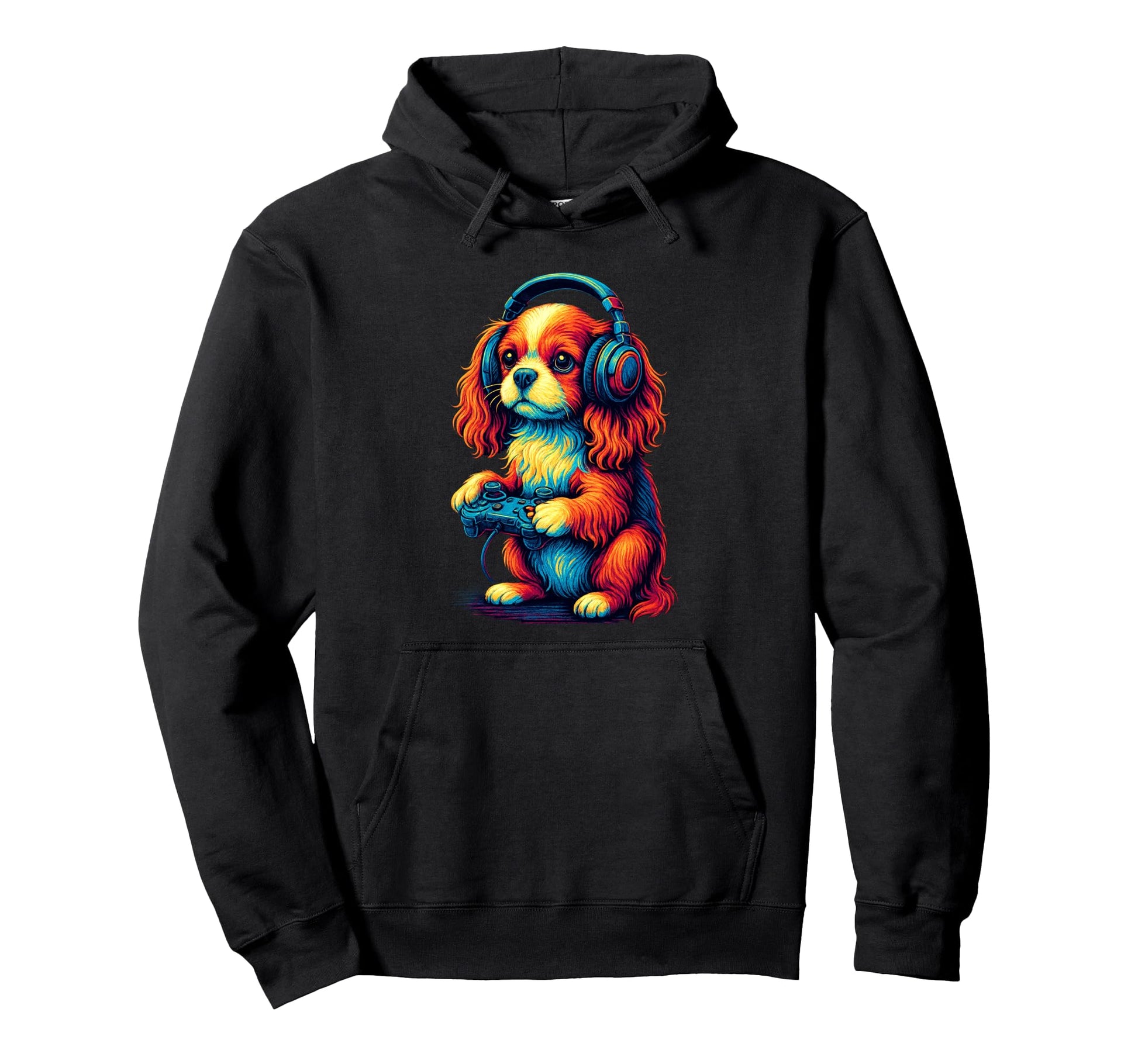 Cavalier King Charles Spaniel Gamer Hoodie - Aesthetic Graphic Unisex - T-Shirt, Sweatshirt, Hoodie