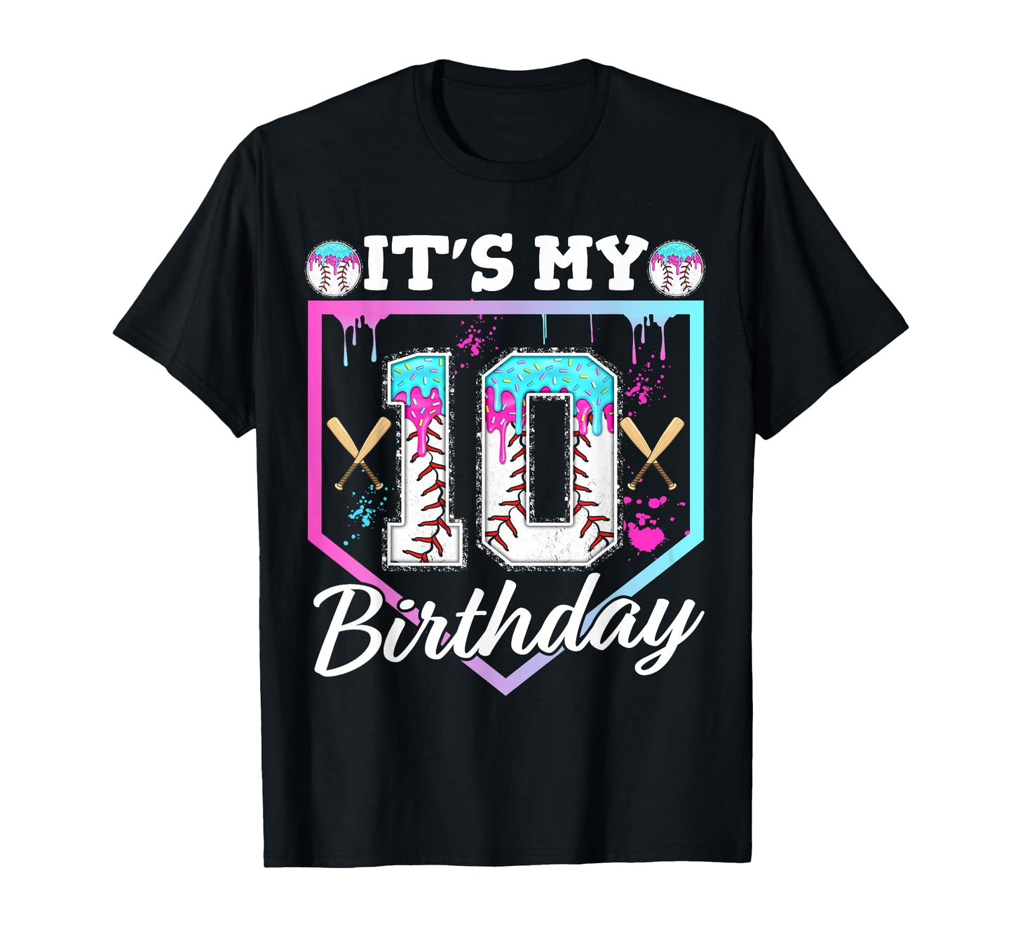 Baseball Drip 10 Year Old Ice T-Shirt - Casual Everyday Wear Men Women - T-Shirt, Sweatshirt, Hoodie