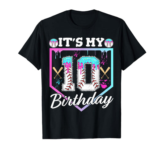 Baseball Drip 10 Year Old Ice T-Shirt - Casual Everyday Wear Men Women - T-Shirt, Sweatshirt, Hoodie