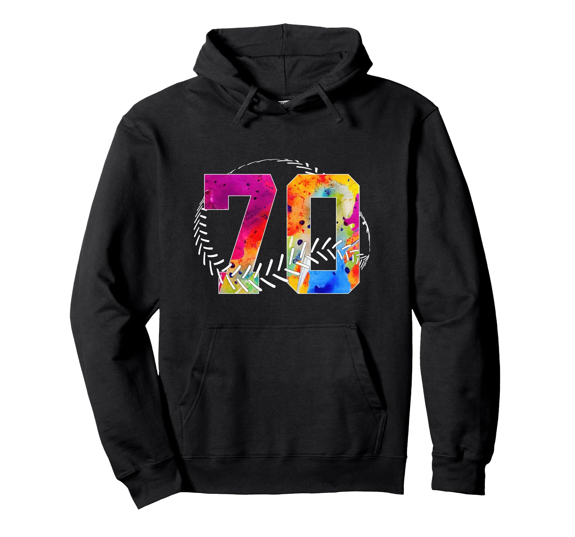 Number 70 Years Baseball 70Th Birthday Hoodie - Minimalist Print for Adults - T-Shirt, Sweatshirt, Hoodie