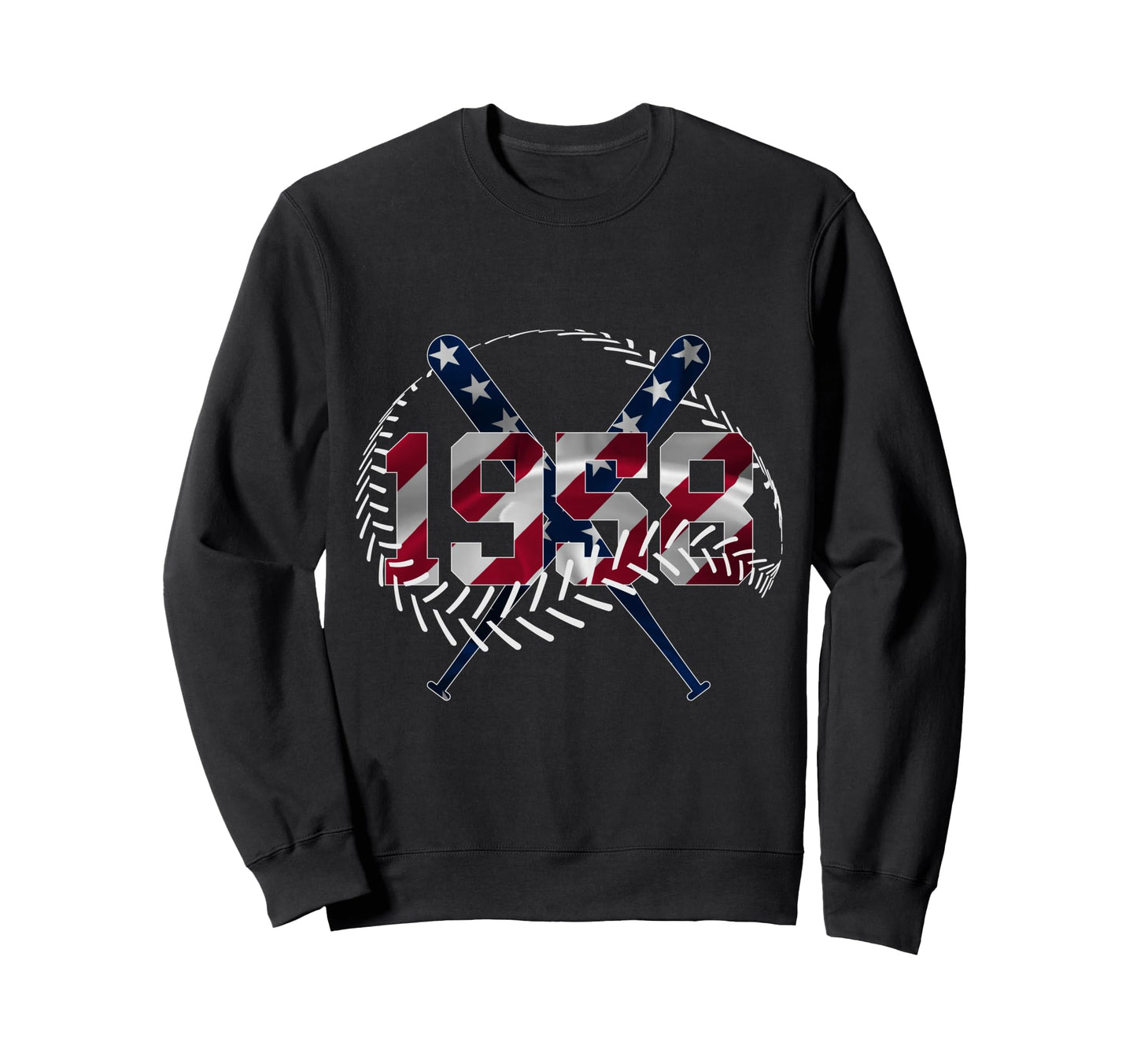 68Th Birthday Baseball 1958 Sweatshirt - Trendy Graphic Unisex - T-Shirt, Sweatshirt, Hoodie