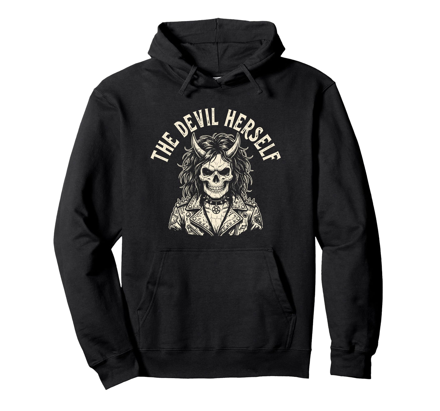 Devil Herself Occult Dark Feminine Hoodie - Casual Everyday Wear for Adults - T-Shirt, Sweatshirt, Hoodie