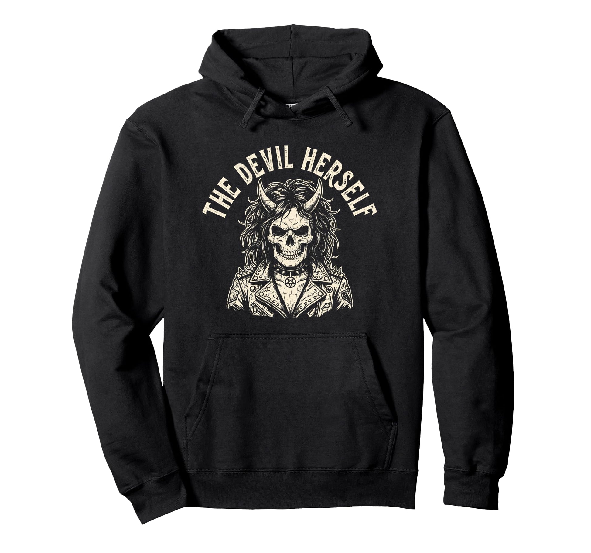 Devil Herself Occult Dark Feminine Hoodie - Casual Everyday Wear for Adults - T-Shirt, Sweatshirt, Hoodie