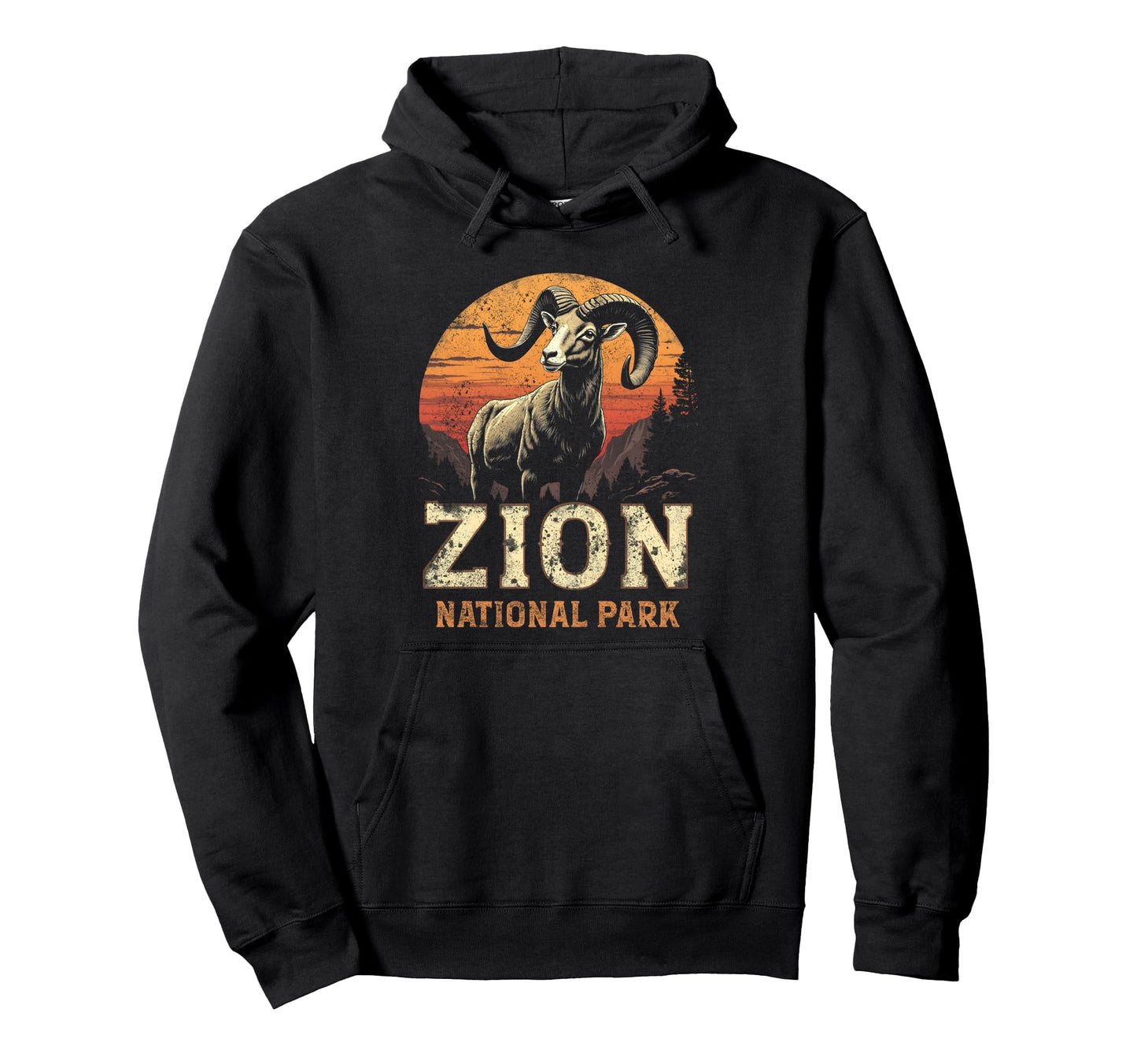 Zion National Park Bighorn Wildlife Hoodie - Novelty Apparel Men Women - T-Shirt, Sweatshirt, Hoodie