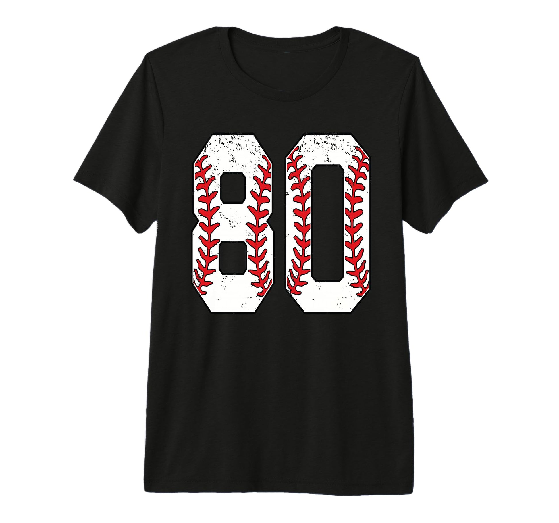 Number 80 Baseball 80 Jersey Number T-Shirt - Minimalist Print Men Women - T-Shirt, Sweatshirt, Hoodie
