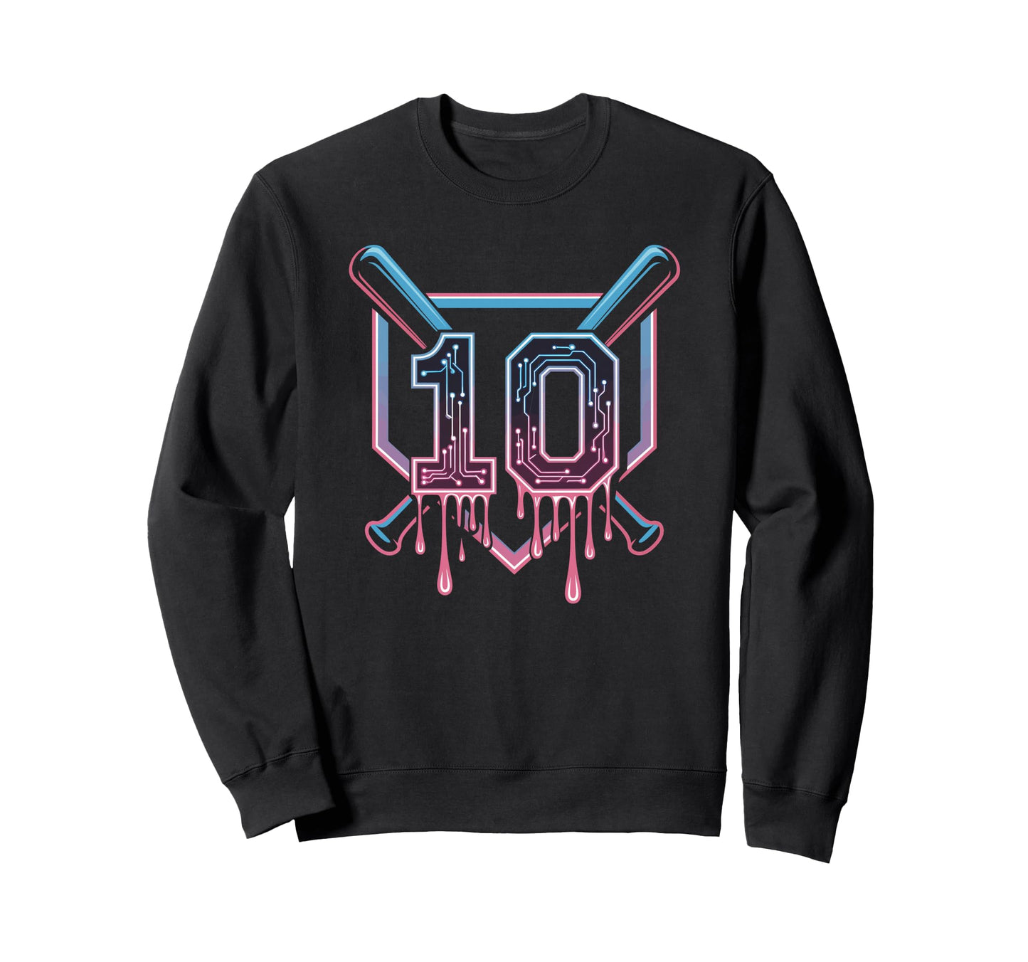 Birthday Baseball Fun Big 10 Sweatshirt - Aesthetic Graphic Unisex - T-Shirt, Sweatshirt, Hoodie