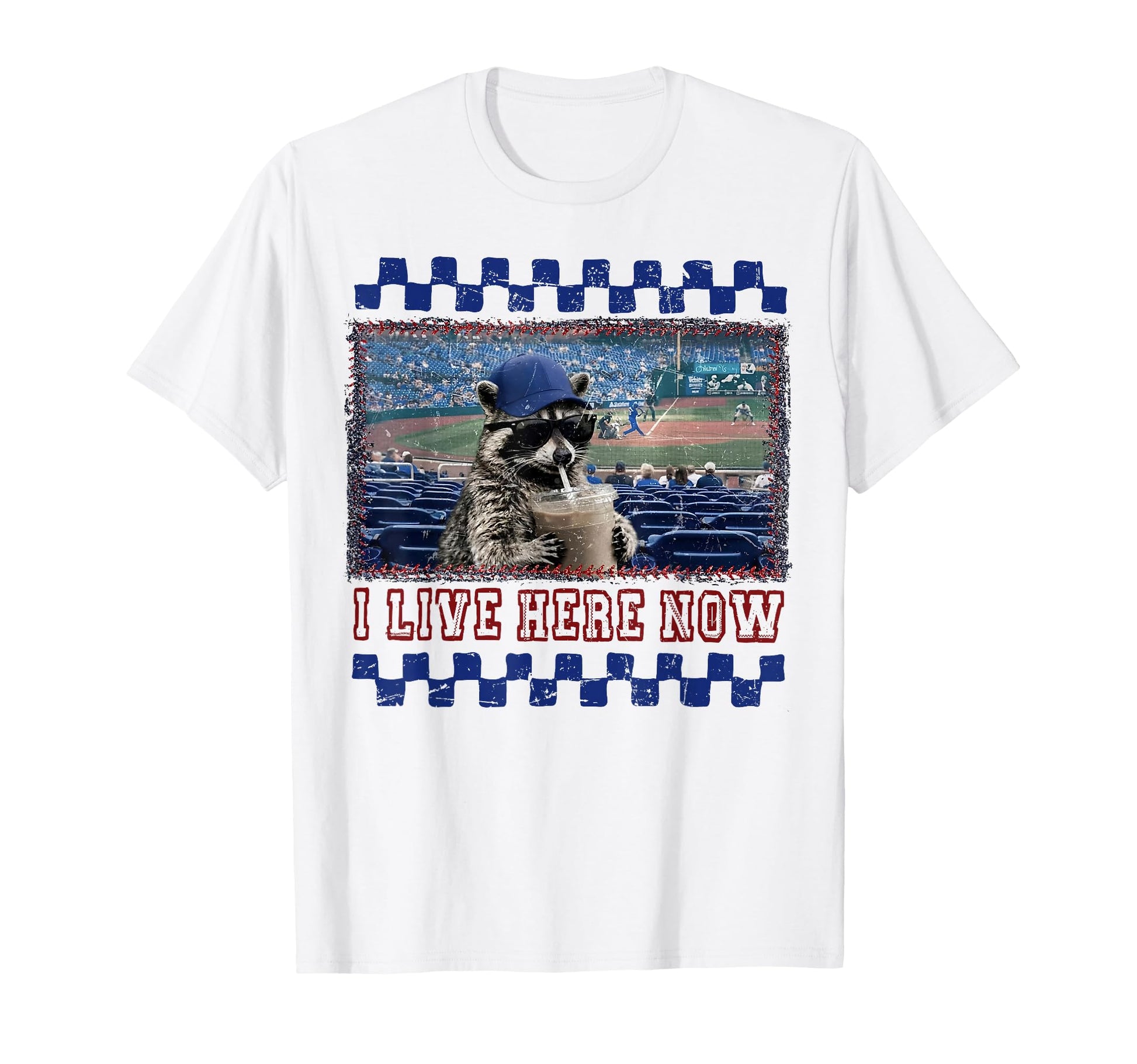 Funny Ballfield Baseball Raccoon Iced T-Shirt - Streetwear Style Men Women - T-Shirt, Sweatshirt, Hoodie