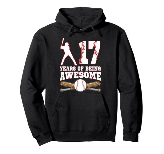 17 Years Being Awesome 17Th Birthday Hoodie - Custom Art Print for Adults - T-Shirt, Sweatshirt, Hoodie