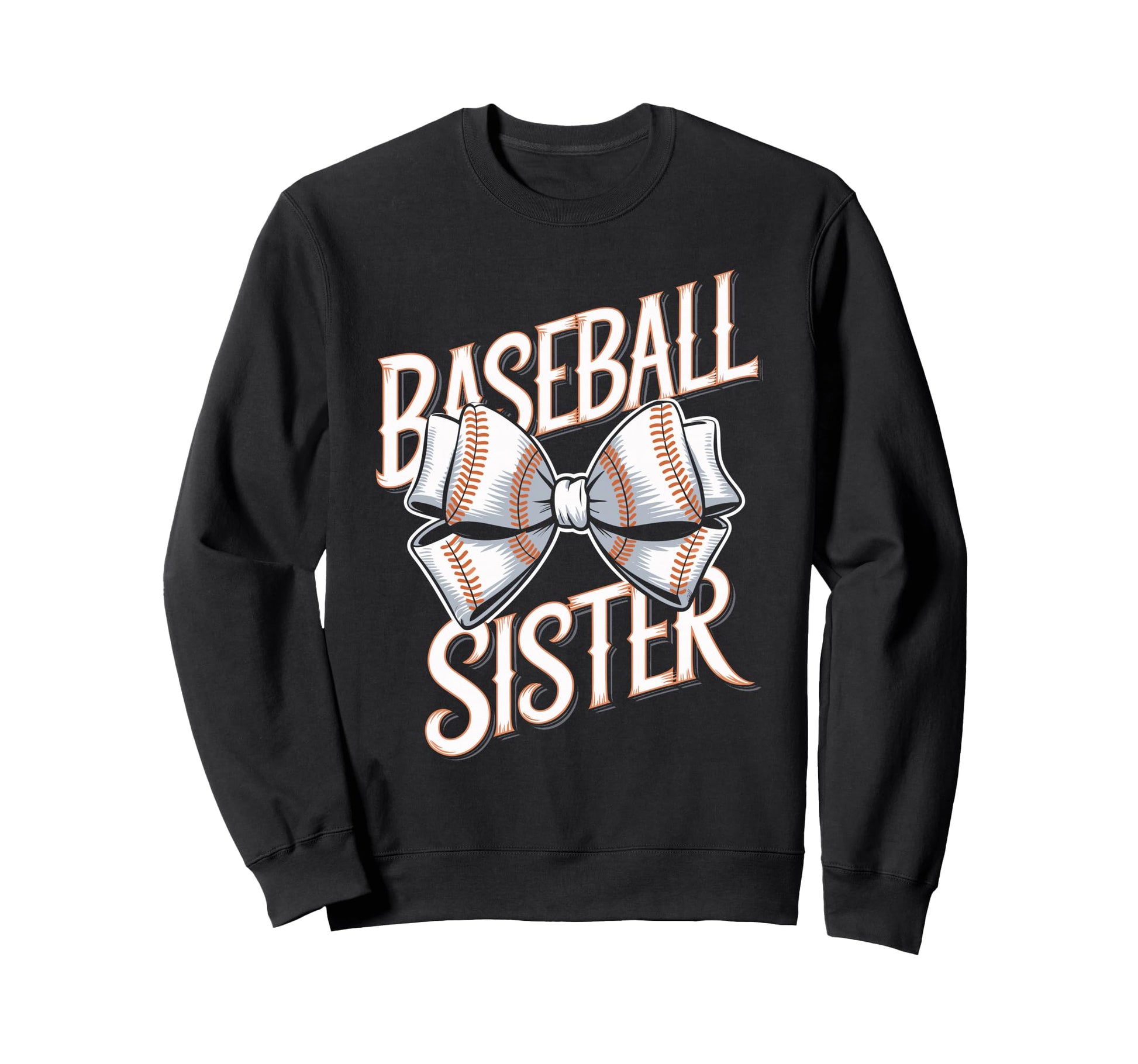 Baseball Sister Bow Sports Sweatshirt - Casual Everyday Wear for Adults - T-Shirt, Sweatshirt, Hoodie