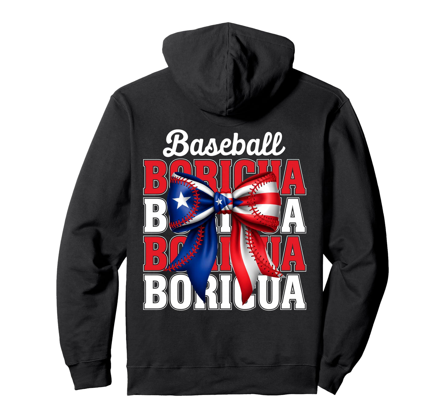 Boricua Baseball Coquette Bow Puerto Hoodie - Streetwear Style for Adults - T-Shirt, Sweatshirt, Hoodie