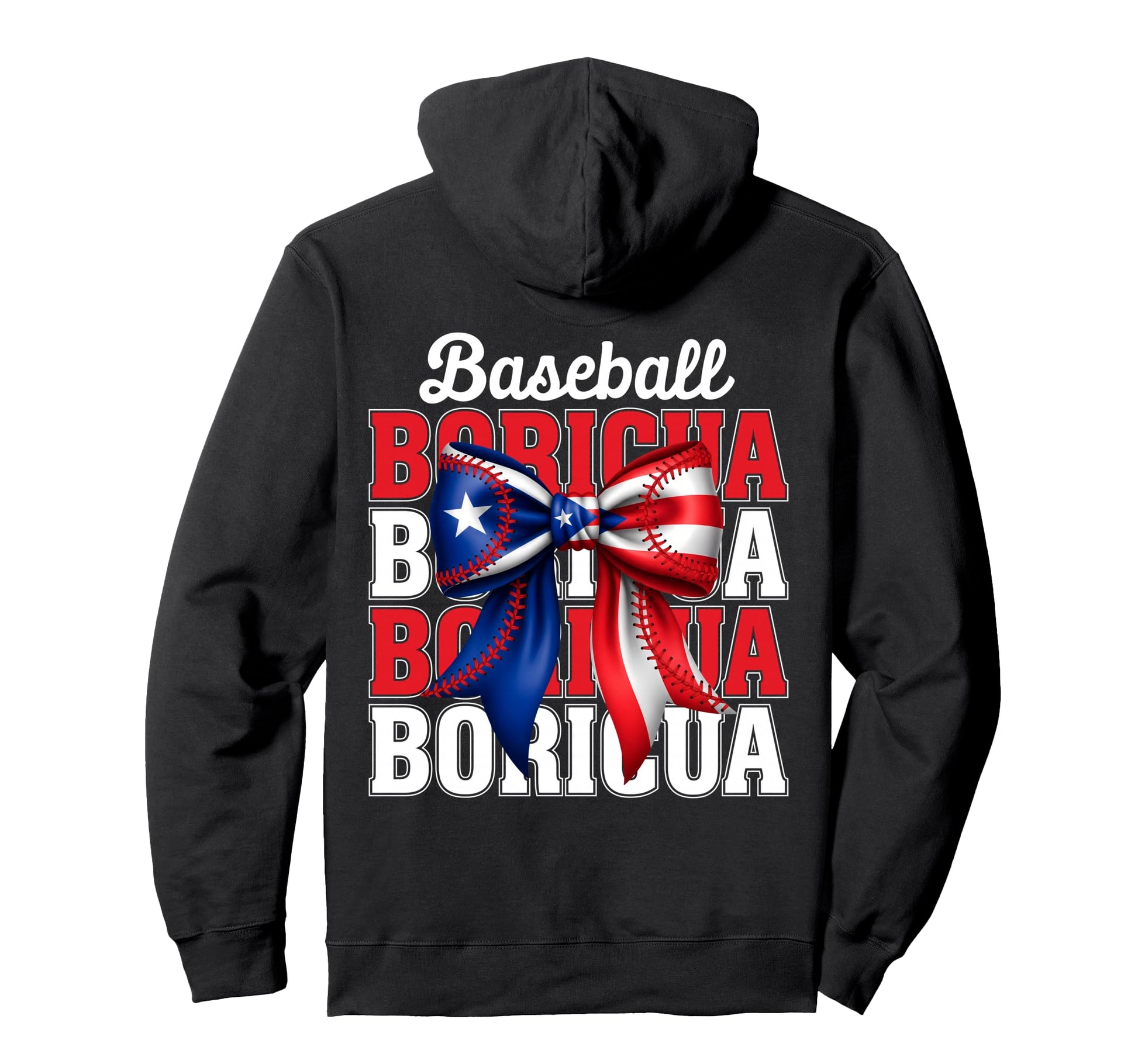 Boricua Baseball Coquette Bow Puerto Hoodie - Streetwear Style for Adults - T-Shirt, Sweatshirt, Hoodie