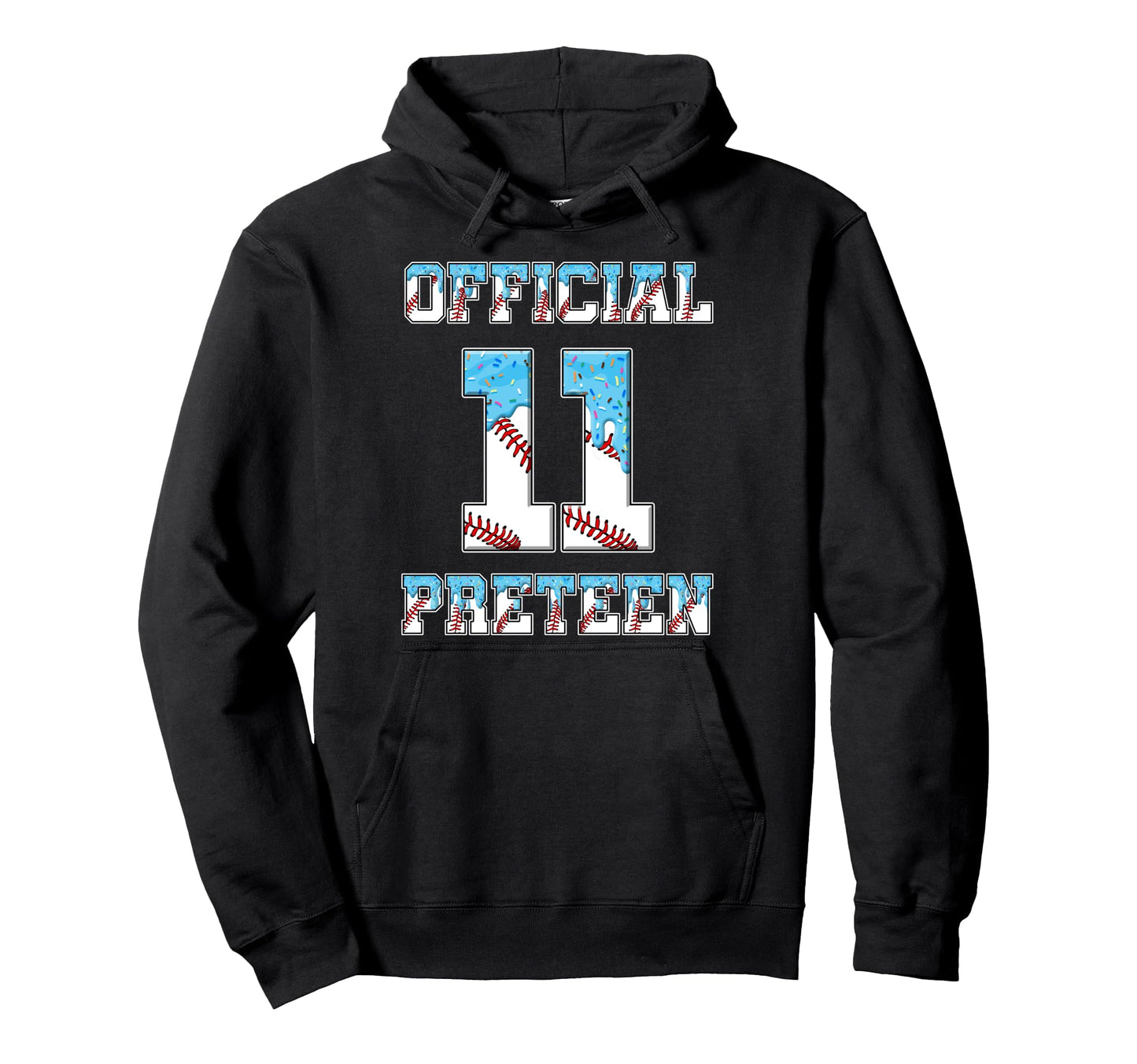 11Th Birthday Baseball Drip Hoodie - Casual Everyday Wear Men Women - T-Shirt, Sweatshirt, Hoodie