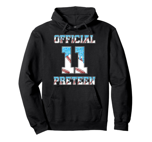 11Th Birthday Baseball Drip Hoodie - Casual Everyday Wear Men Women - T-Shirt, Sweatshirt, Hoodie