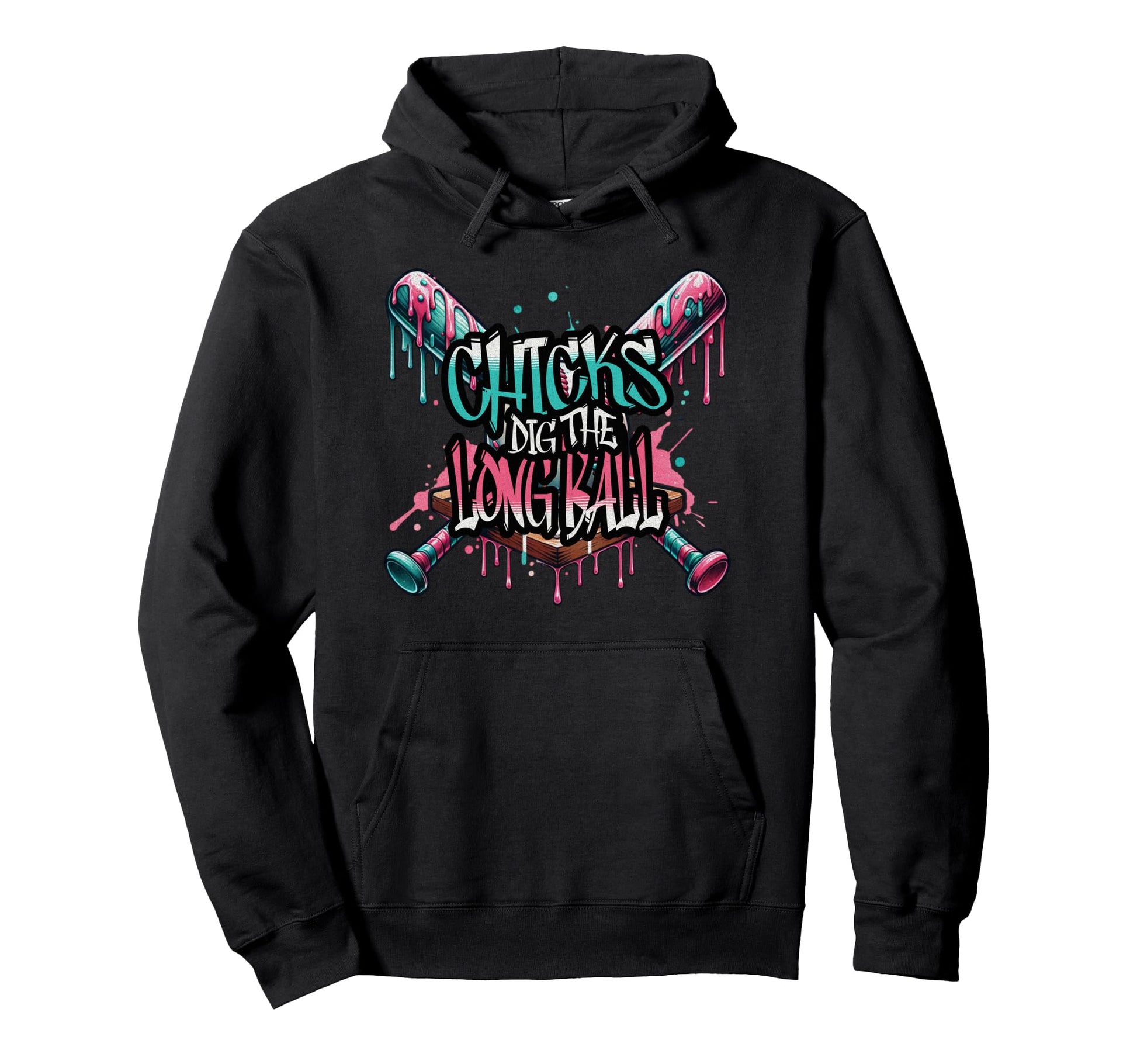 Chicks Dig Long Ball Funny Baseball Hoodie - Novelty Apparel Men Women - T-Shirt, Sweatshirt, Hoodie