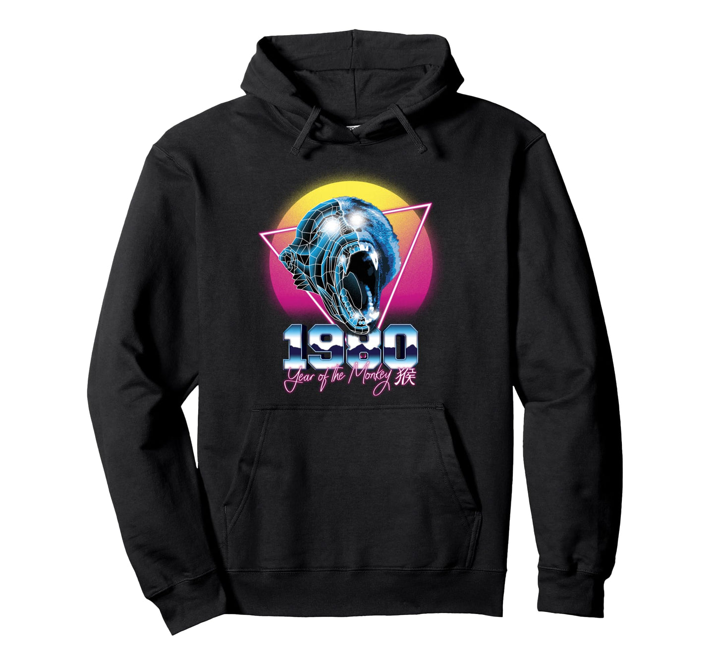 1980 Year Monkey 80S Chinese Zodiac Birthday Hoodie - Unique Graphic Unisex - T-Shirt, Sweatshirt, Hoodie