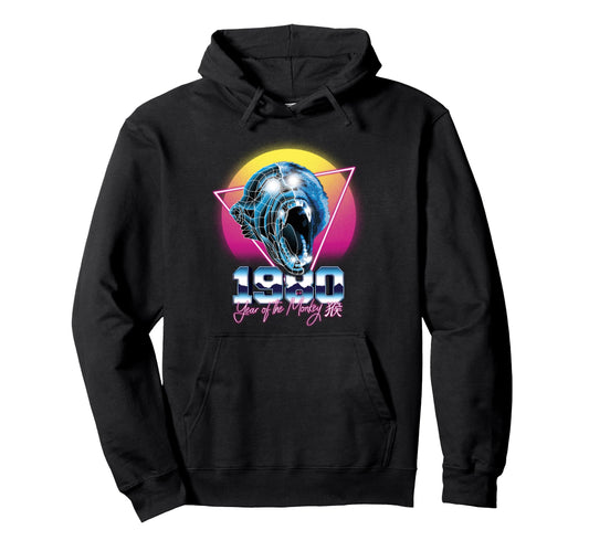1980 Year Monkey 80S Chinese Zodiac Birthday Hoodie - Unique Graphic Unisex - T-Shirt, Sweatshirt, Hoodie