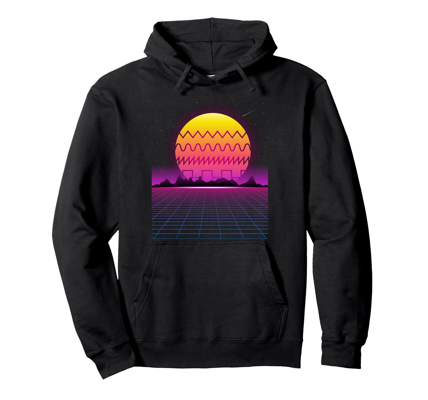 80S Sunset Synthesizer Synthwave Hoodie - Casual Everyday Wear Men Women - T-Shirt, Sweatshirt, Hoodie