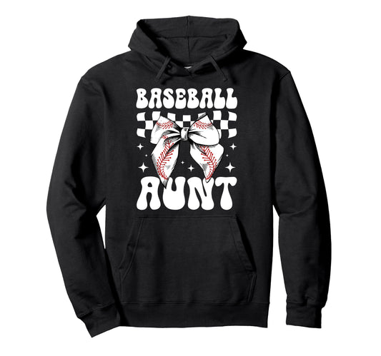 Baseball Aunt Baseball Player Auntie Hoodie - Graphic Print for Adults - T-Shirt, Sweatshirt, Hoodie
