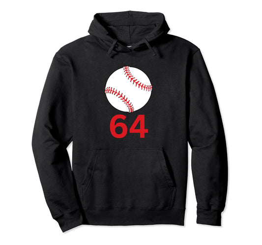 64 Years Old Baseball Lovers 64Th Hoodie - Novelty Apparel for Adults - T-Shirt, Sweatshirt, Hoodie