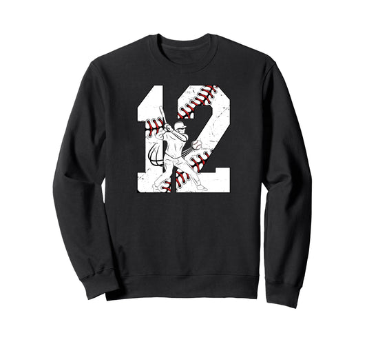 12Th Birthday Party Baseball Twelve Sweatshirt - Streetwear Style Unisex - T-Shirt, Sweatshirt, Hoodie