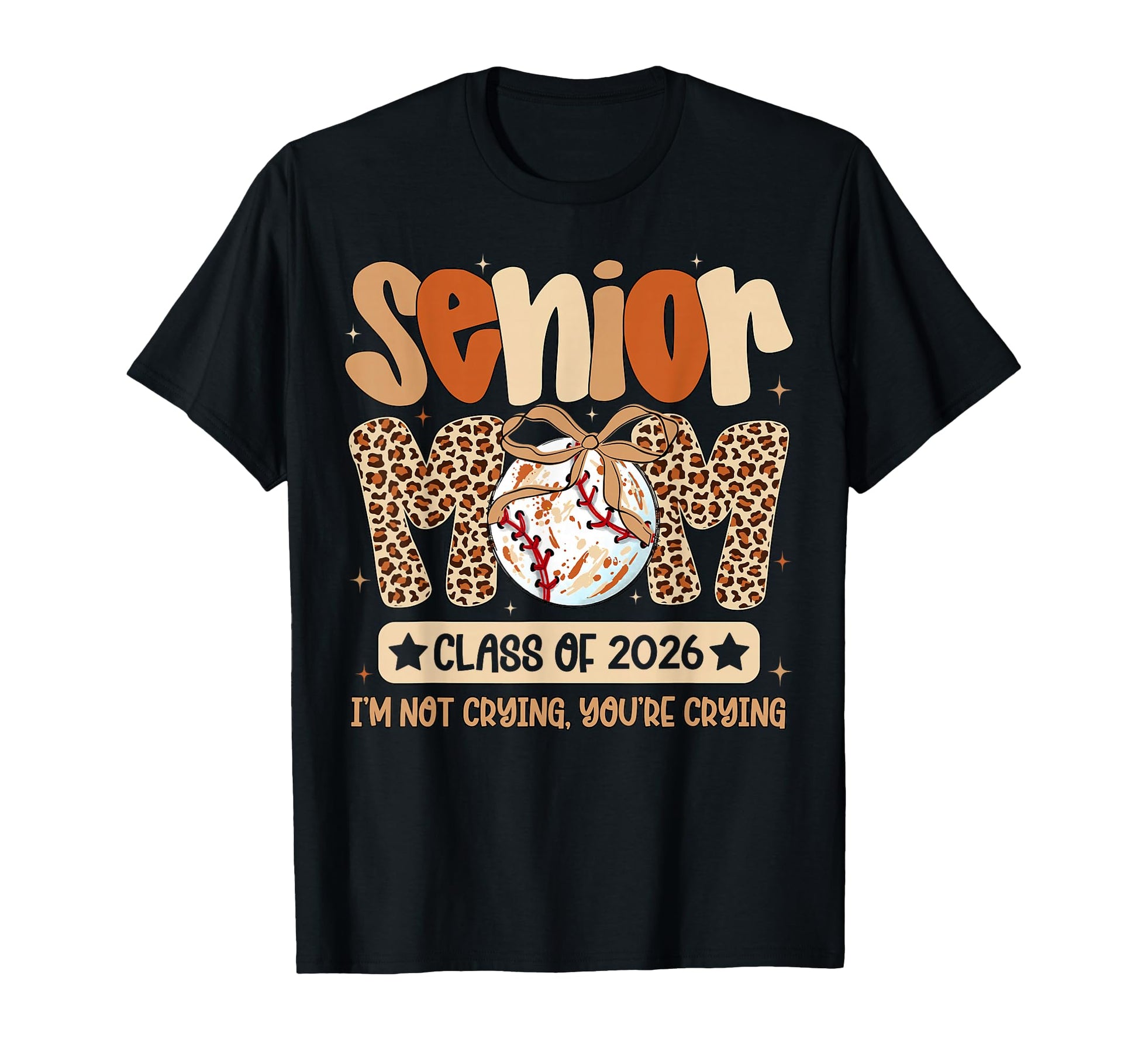 Senior Mom Class 2026 Baseball Leopard T-Shirt - Unique Graphic Unisex - T-Shirt, Sweatshirt, Hoodie