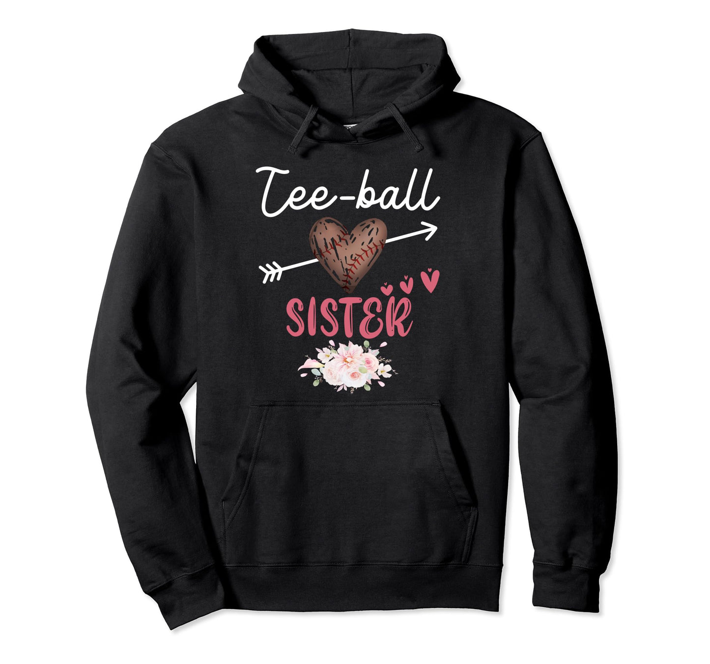 Ball Sister Heart Baseball Family Mother Hoodie - Custom Art Print Unisex - T-Shirt, Sweatshirt, Hoodie