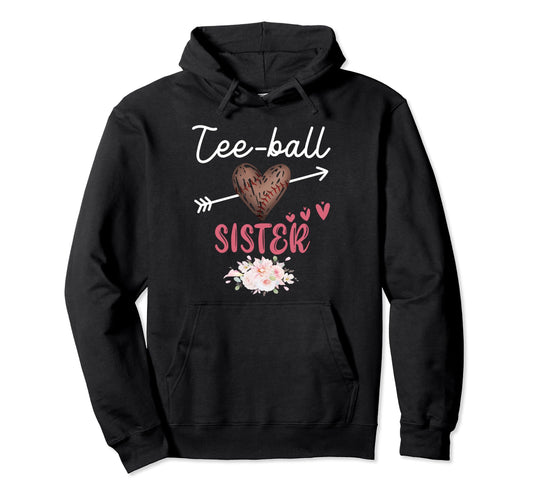 Ball Sister Heart Baseball Family Mother Hoodie - Custom Art Print Unisex - T-Shirt, Sweatshirt, Hoodie
