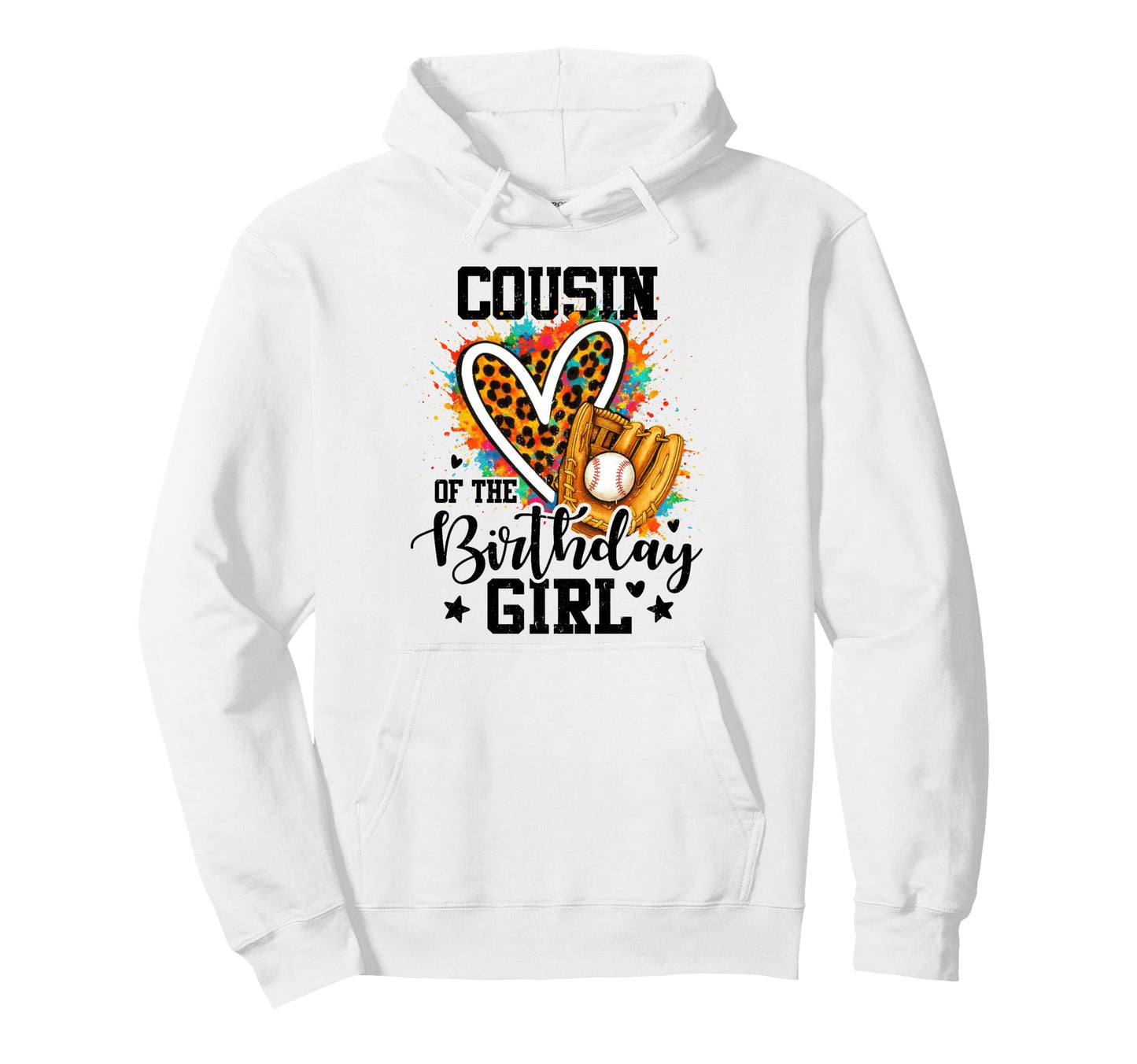 Cousin Birthday Baseball Colorful Hoodie - Aesthetic Graphic Unisex - T-Shirt, Sweatshirt, Hoodie