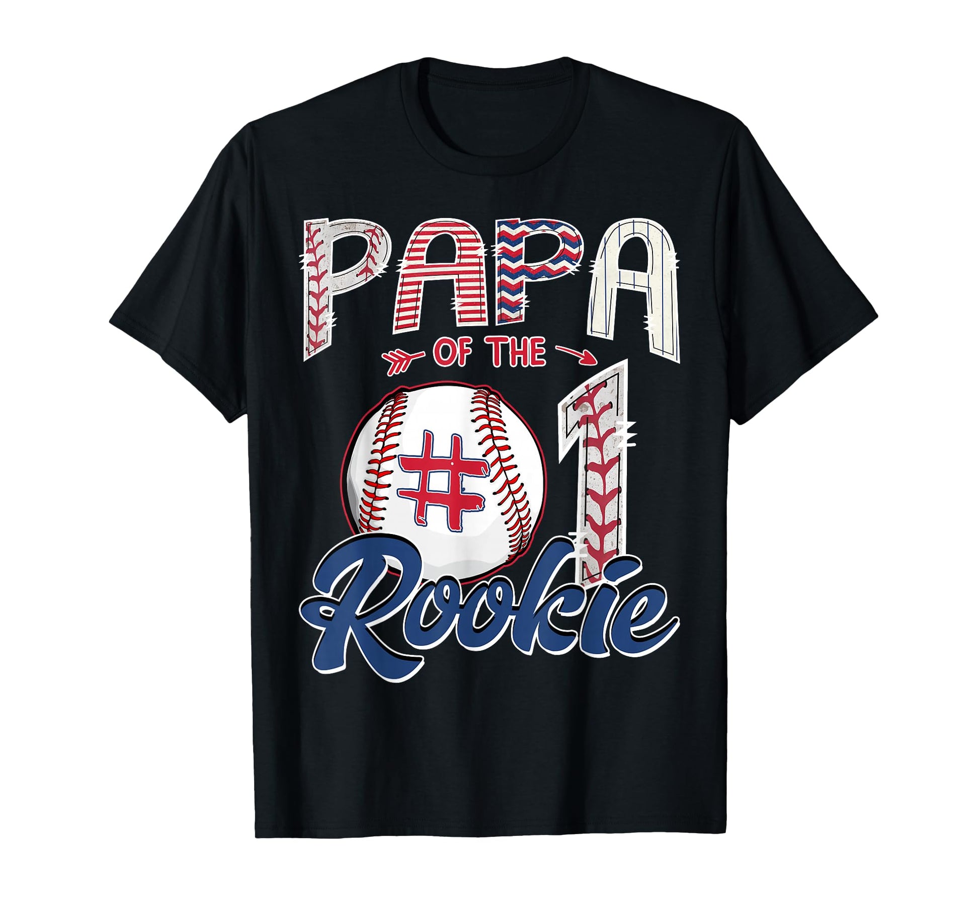 Papa Rookie 1St Birthday Baseball T-Shirt - Graphic Print Men Women - T-Shirt, Sweatshirt, Hoodie