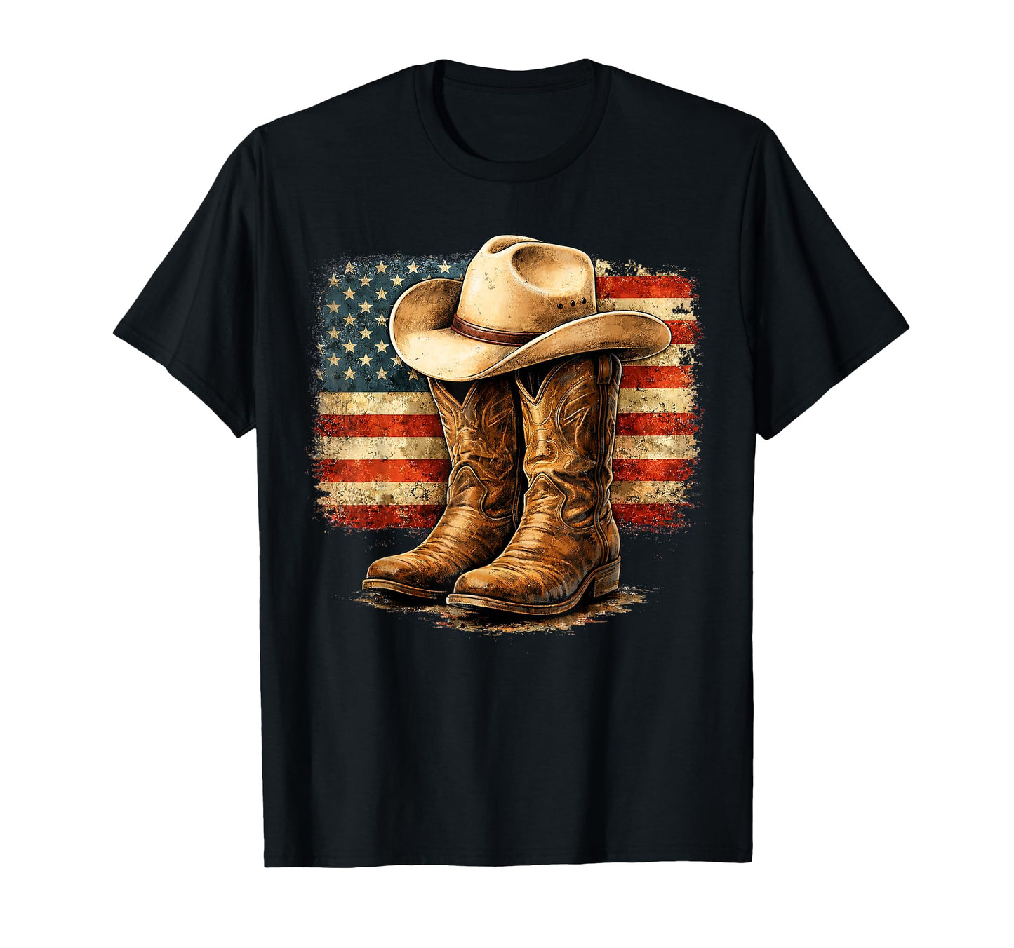 Rustic Rodeo Patriot Western T-Shirt - Fun Novelty Design for Adults - T-Shirt, Sweatshirt, Hoodie