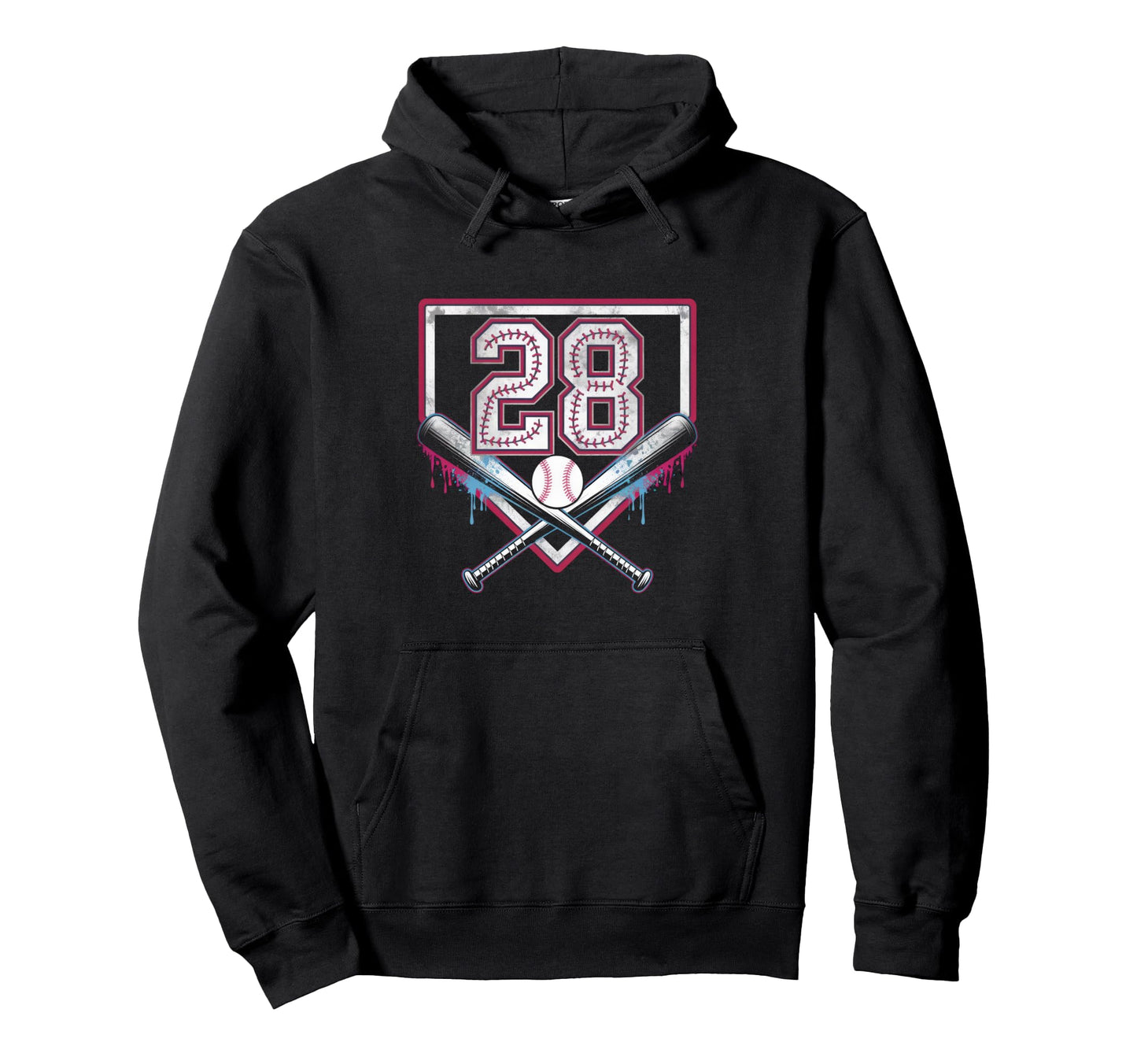 28Th Birthday Baseball Home Ice Cream Hoodie - Novelty Apparel for Adults - T-Shirt, Sweatshirt, Hoodie