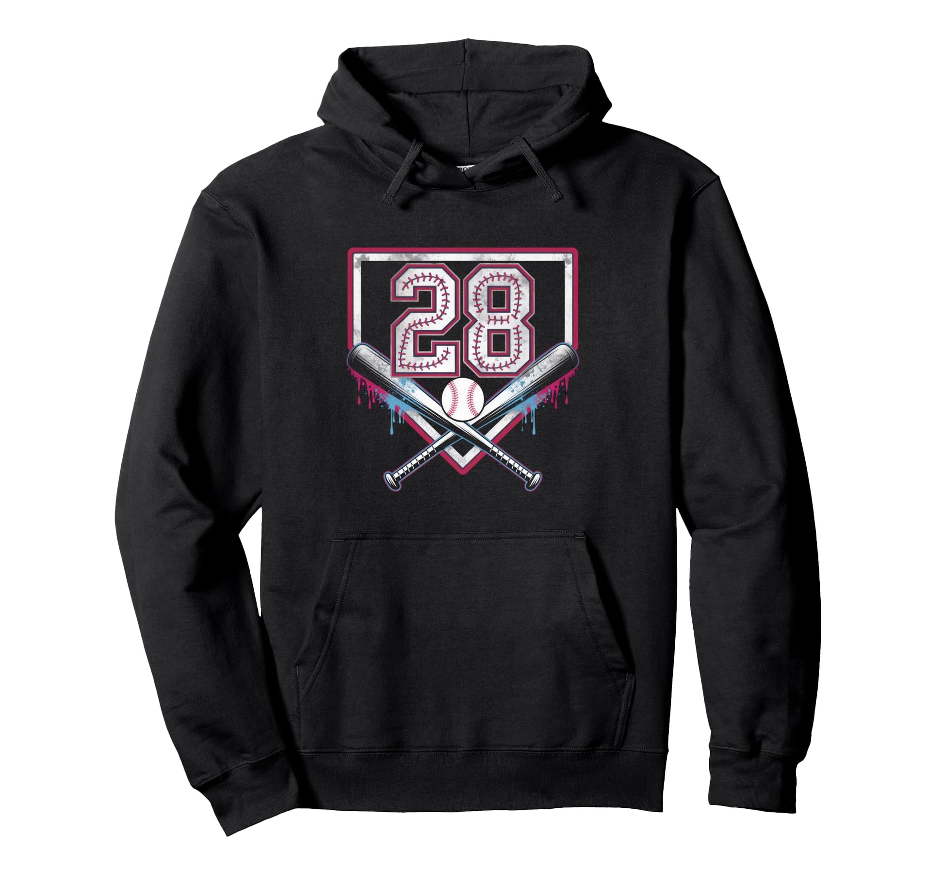 28Th Birthday Baseball Home Ice Cream Hoodie - Novelty Apparel for Adults - T-Shirt, Sweatshirt, Hoodie