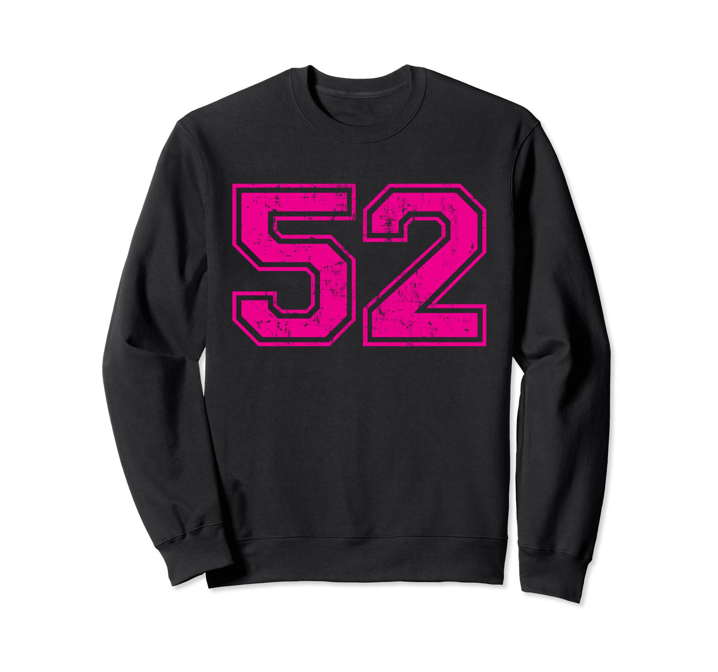 Number 52 Varsity Distressed Sport Sweatshirt - Minimalist Print Unisex - T-Shirt, Sweatshirt, Hoodie