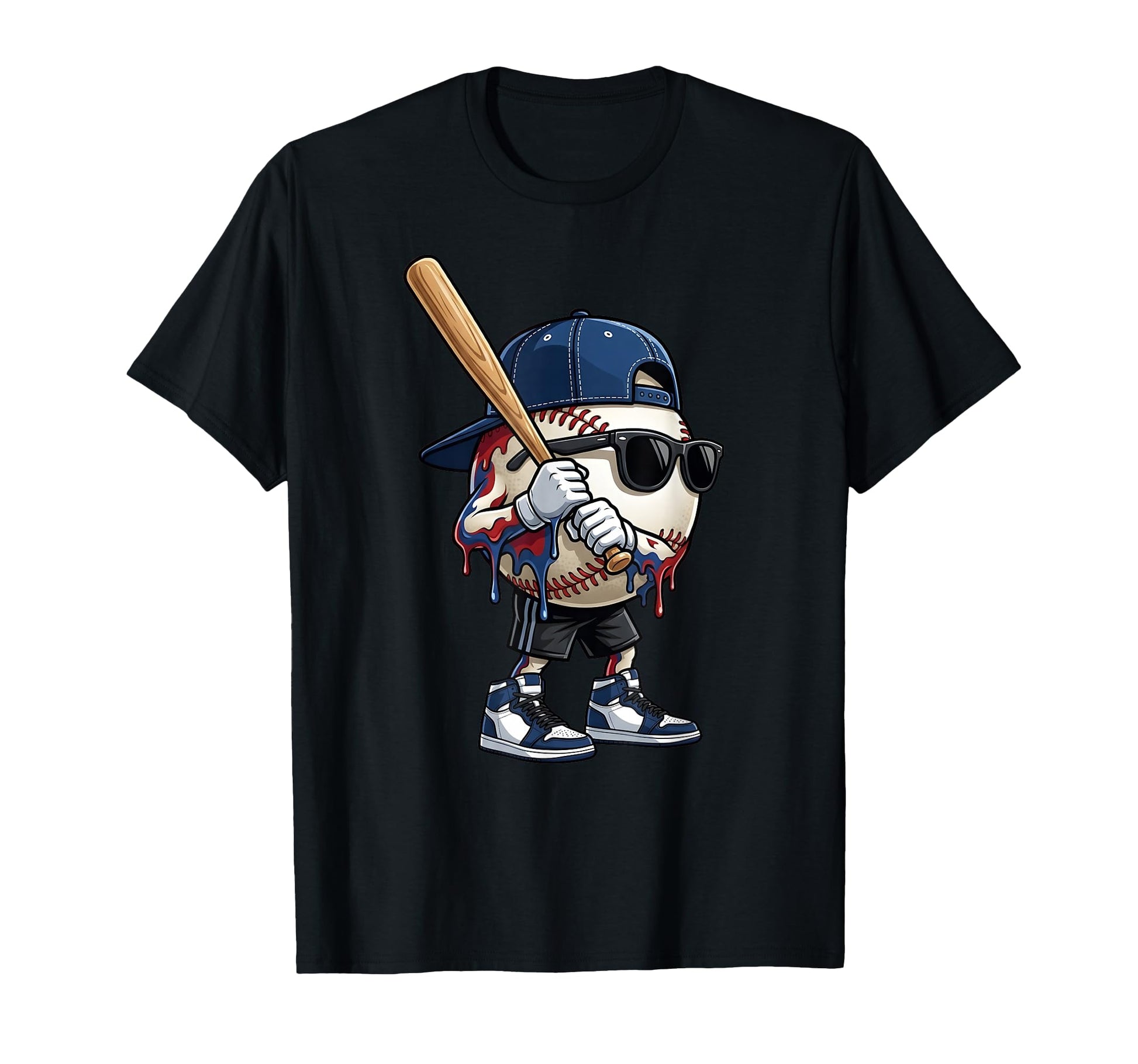 Baseball Drip Ice Cream Drip Baseball T-Shirt - Novelty Apparel for Adults - T-Shirt, Sweatshirt, Hoodie