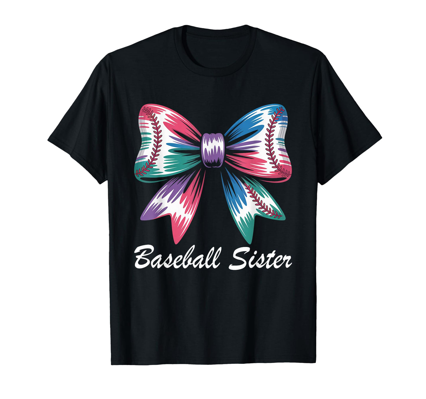Baseball Sister Coquette Bow Biggest Fan T-Shirt - Novelty Apparel Unisex - T-Shirt, Sweatshirt, Hoodie