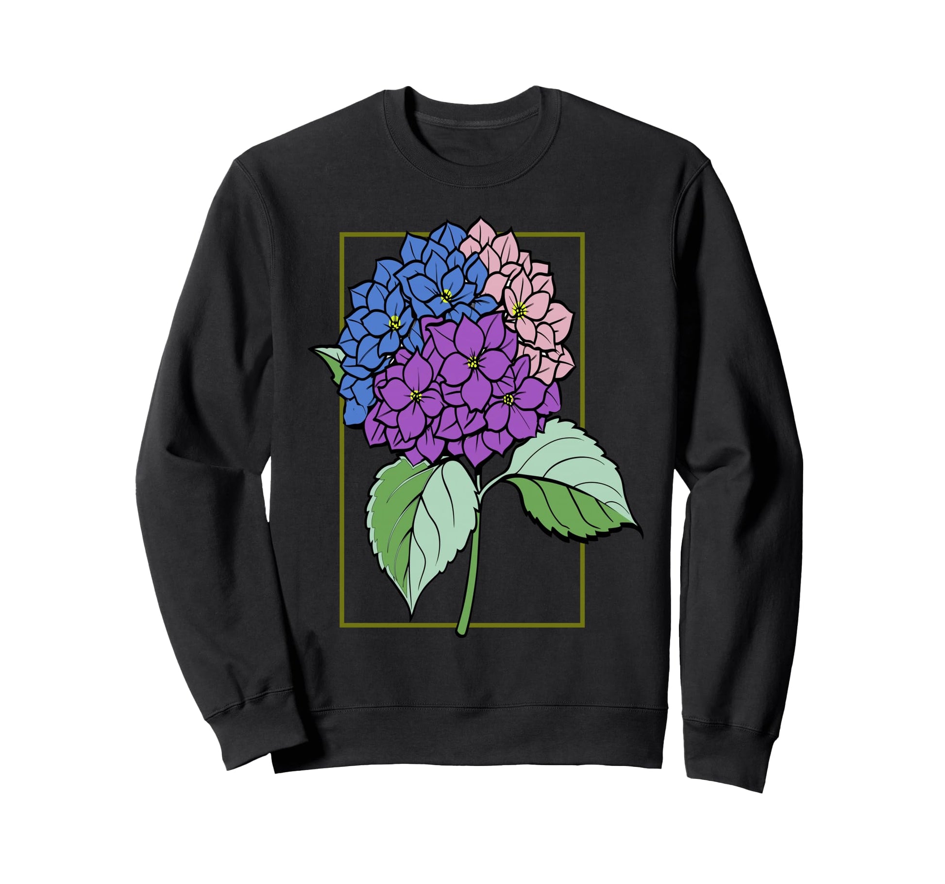 Womens Hydrangea Flower Botanical Sweatshirt - Minimalist Print Unisex - T-Shirt, Sweatshirt, Hoodie