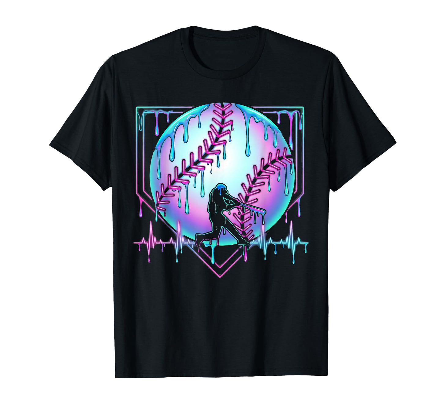 Baseball Drip Ice Cream Drip T-Shirt - Aesthetic Graphic Men Women - T-Shirt, Sweatshirt, Hoodie