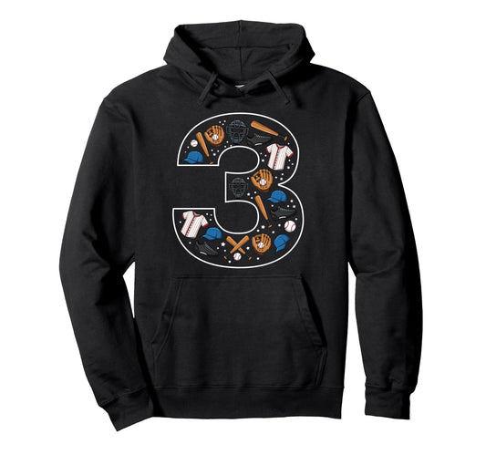 3Rd Birthday 3 Year Old Baseball Hoodie - Streetwear Style for Adults - T-Shirt, Sweatshirt, Hoodie