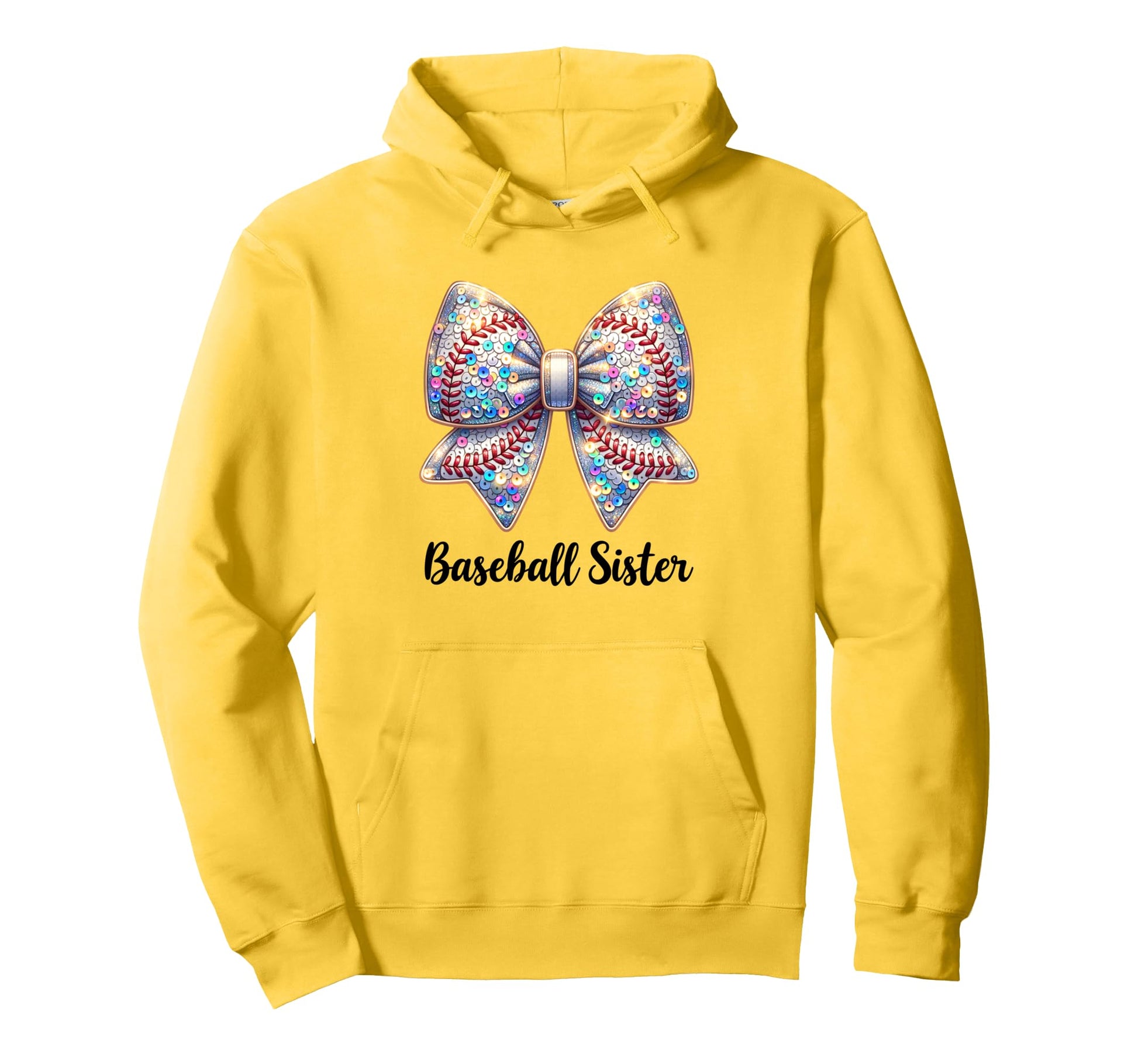 Baseball Sister Coquette Bow Biggest Fan Hoodie - Graphic Print Men Women - T-Shirt, Sweatshirt, Hoodie