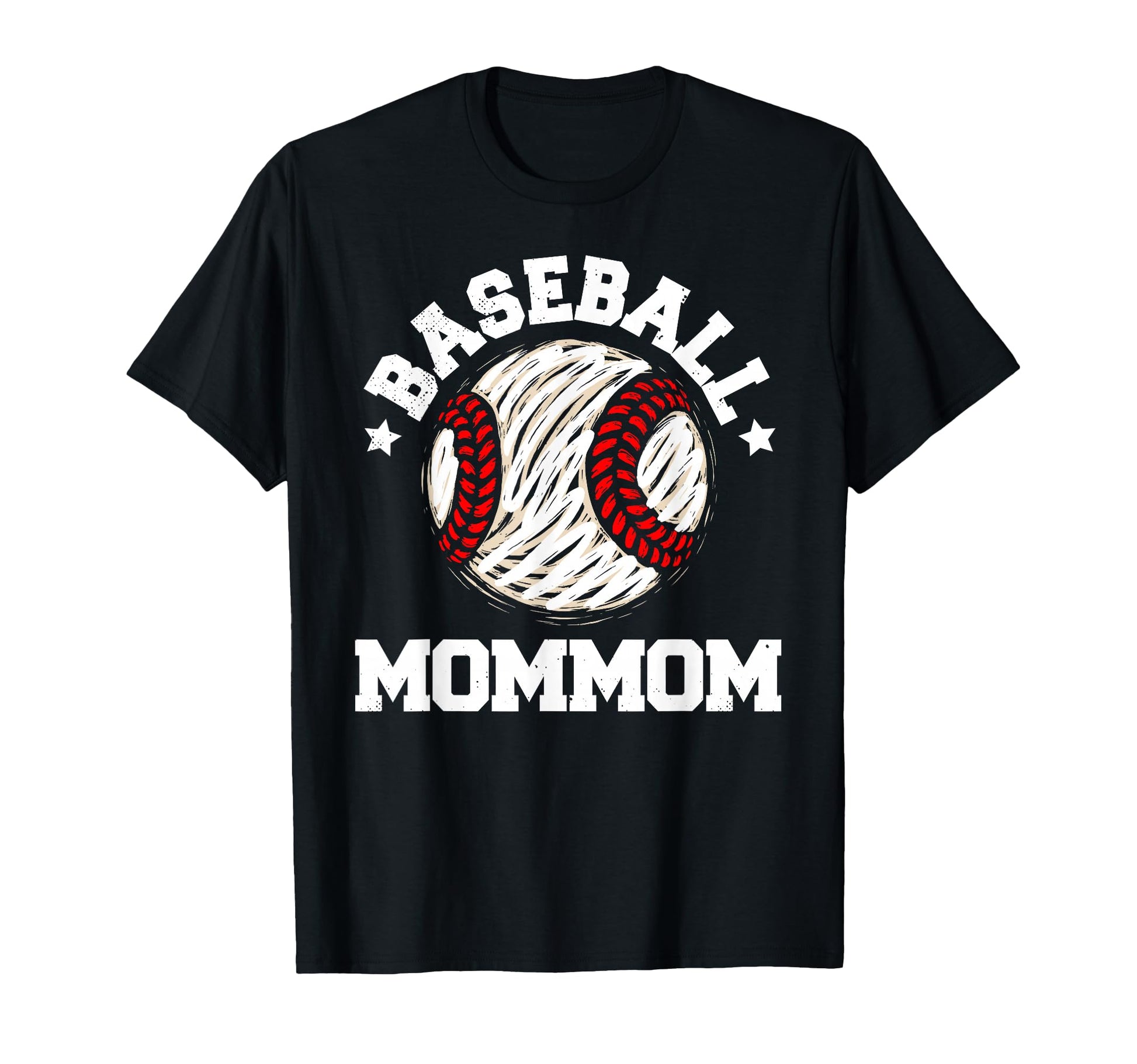 Baseball Mommom Distressed Funny T-Shirt - Trendy Graphic for Adults - T-Shirt, Sweatshirt, Hoodie