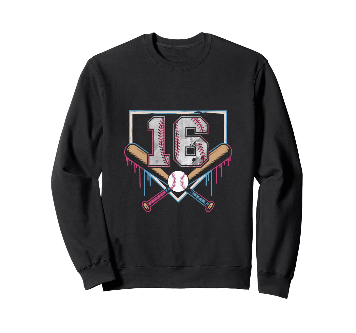 16Th Birthday Baseball Home Ice Sweatshirt - Minimalist Print Men Women - T-Shirt, Sweatshirt, Hoodie