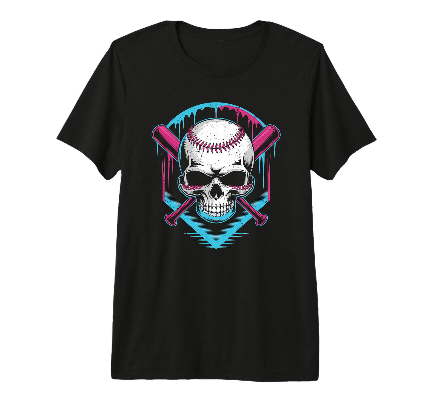 Respect Drip Baseball Skull Crossed T-Shirt - Aesthetic Graphic for Adults - T-Shirt, Sweatshirt, Hoodie