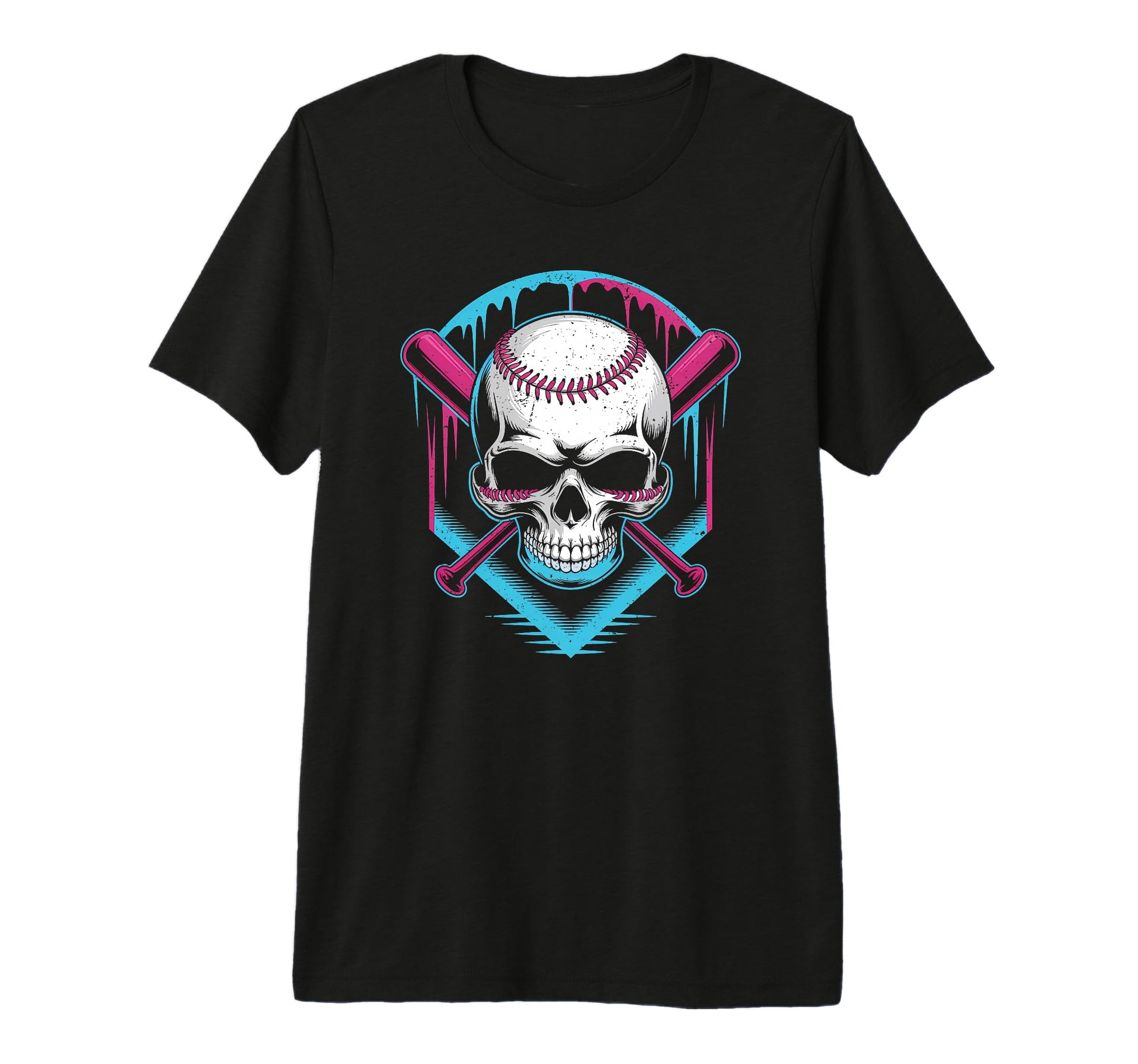 Respect Drip Baseball Skull Crossed T-Shirt - Aesthetic Graphic for Adults - T-Shirt, Sweatshirt, Hoodie