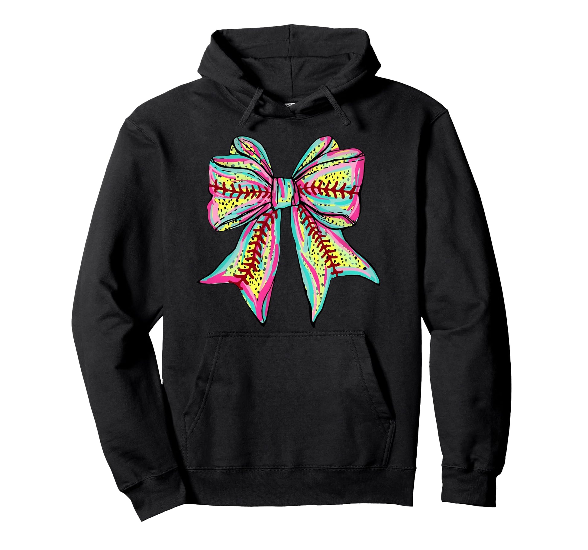 Baseball Softball Coquette Bow Game Day Hoodie - Graphic Print for Adults - T-Shirt, Sweatshirt, Hoodie