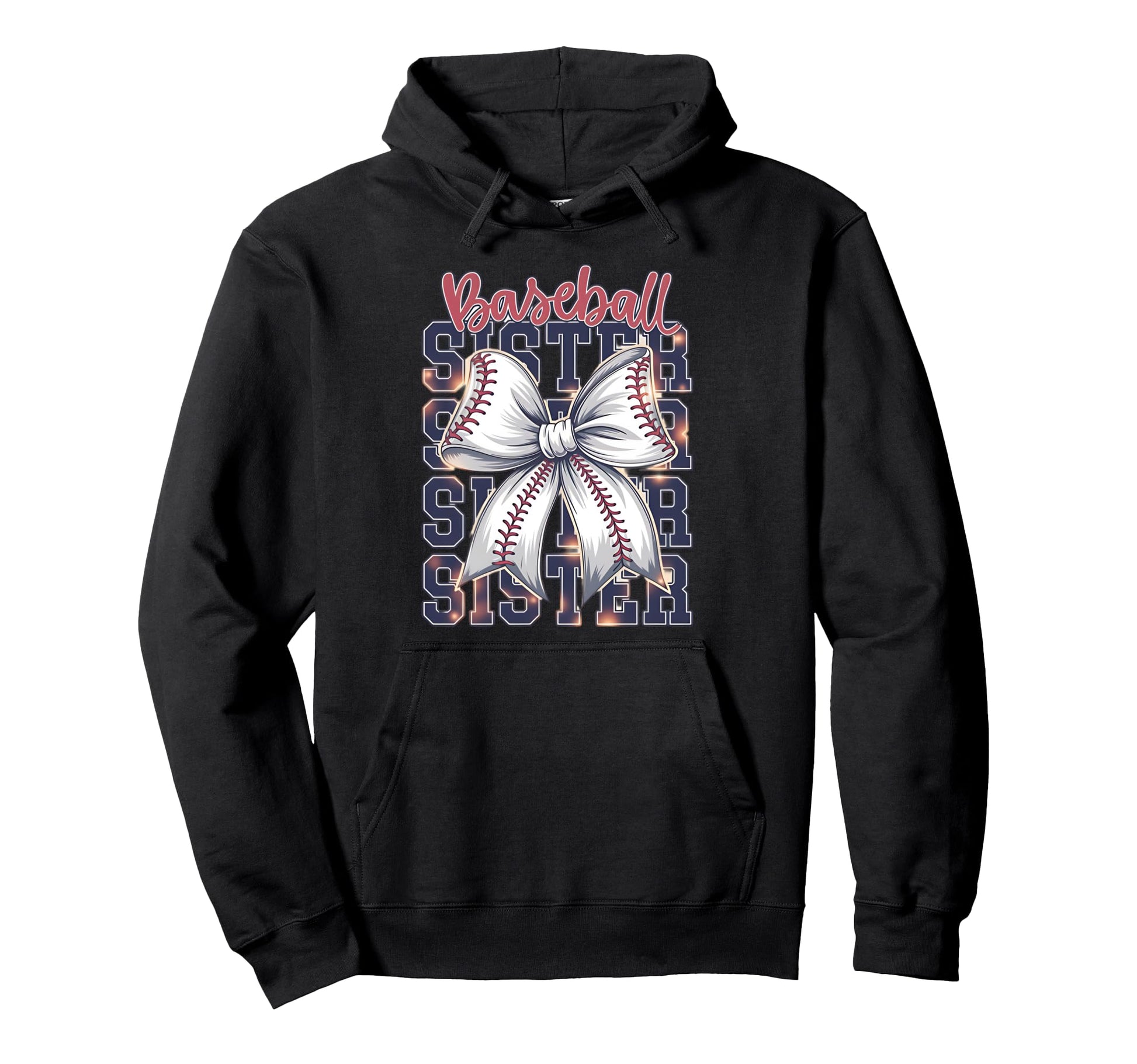 Baseball Sister Coquette Bow Hoodie - Trendy Graphic Men Women - T-Shirt, Sweatshirt, Hoodie