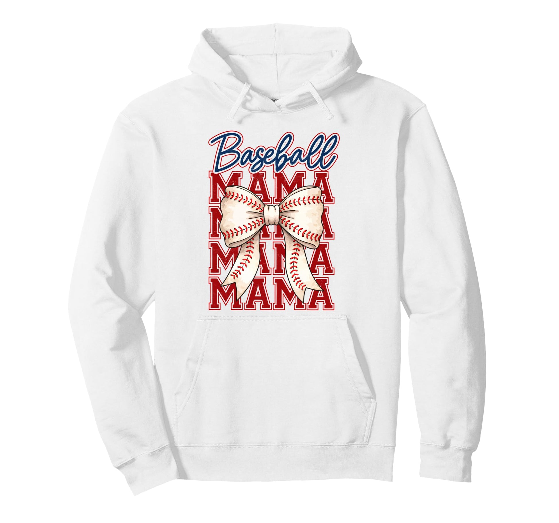 Baseball Mama Coquette Bow Baseball Mom Hoodie - Trendy Graphic Men Women - T-Shirt, Sweatshirt, Hoodie