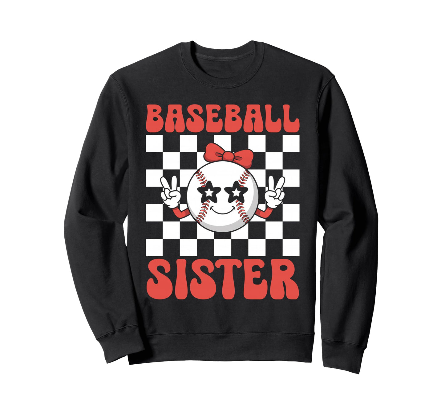 Baseball Sister Coquette Bow Sweatshirt - Fun Novelty Design Men Women - T-Shirt, Sweatshirt, Hoodie