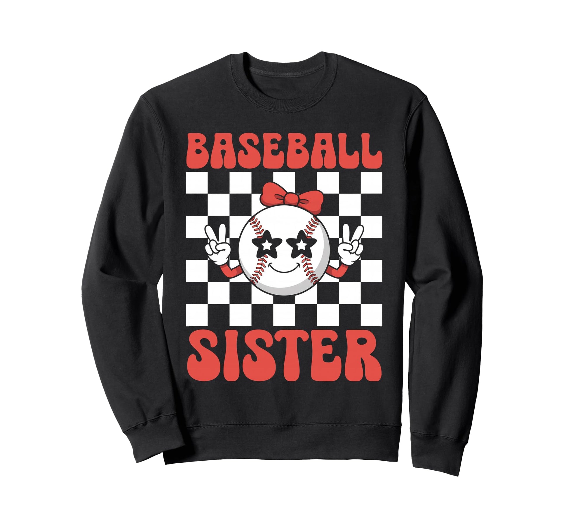 Baseball Sister Coquette Bow Sweatshirt - Fun Novelty Design Men Women - T-Shirt, Sweatshirt, Hoodie