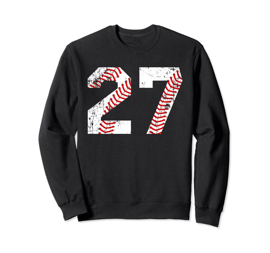 Baseball 27 Jersey Number Sweatshirt - Streetwear Style Men Women - T-Shirt, Sweatshirt, Hoodie